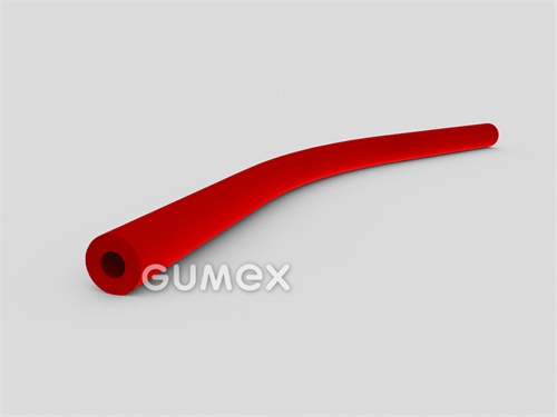Gumový profil kruhový, priemer 21mm, dutinka 5mm, 75°ShA, NR-SBR, -40°C/+80°C, červený